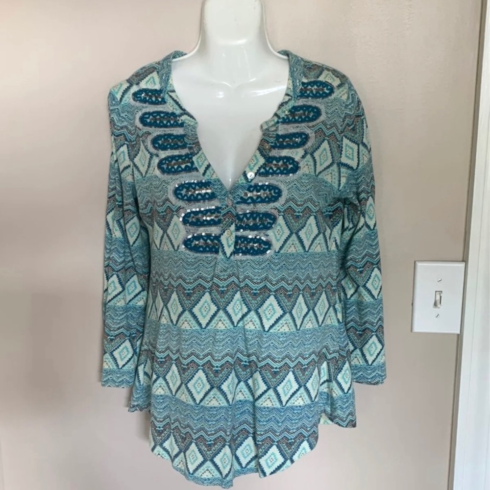 Anthro Akemi & Kin Summer Sequin Shirt size small